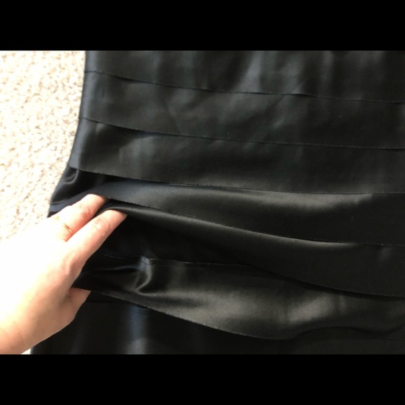 Alex Evenings Tiered Velvet Dress Sz 10P Straps Chic Formal Pencil Small Black - Picture 6 of 12